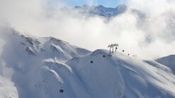 Aerial view of the Flexenbahn in the Ski Arlberg ski region