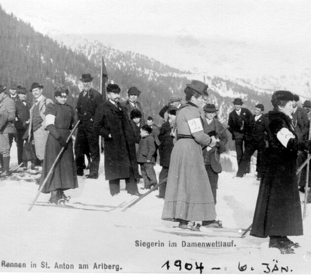 The first ski race in 1904 at Arlberg