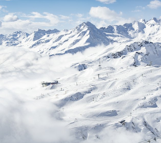 View of the ski slopes at Galzig