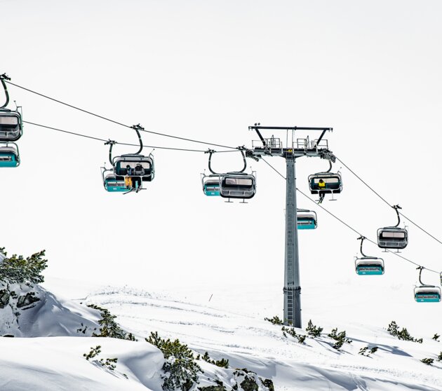 Winter chairlift at the Arlberg