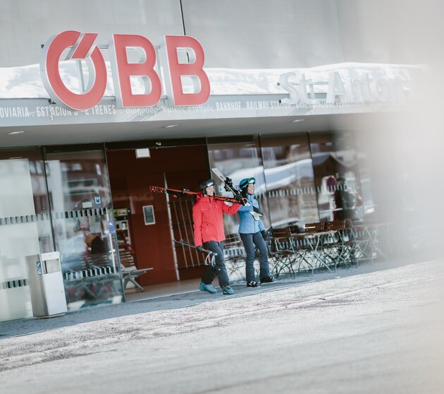 Arrival by train to the ski region St Anton am Arlberg