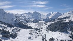 Aerial view of the village Lech-Zürs at Arlberg