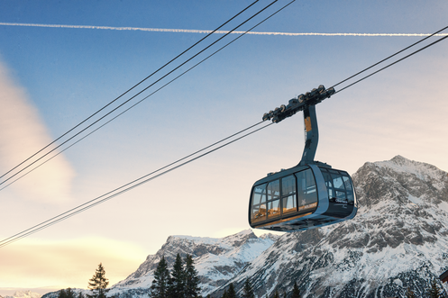 Oberlech cable cars valley station 