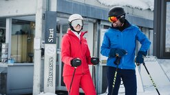 Start of the "white ring" ski circuit on Lake Zürs